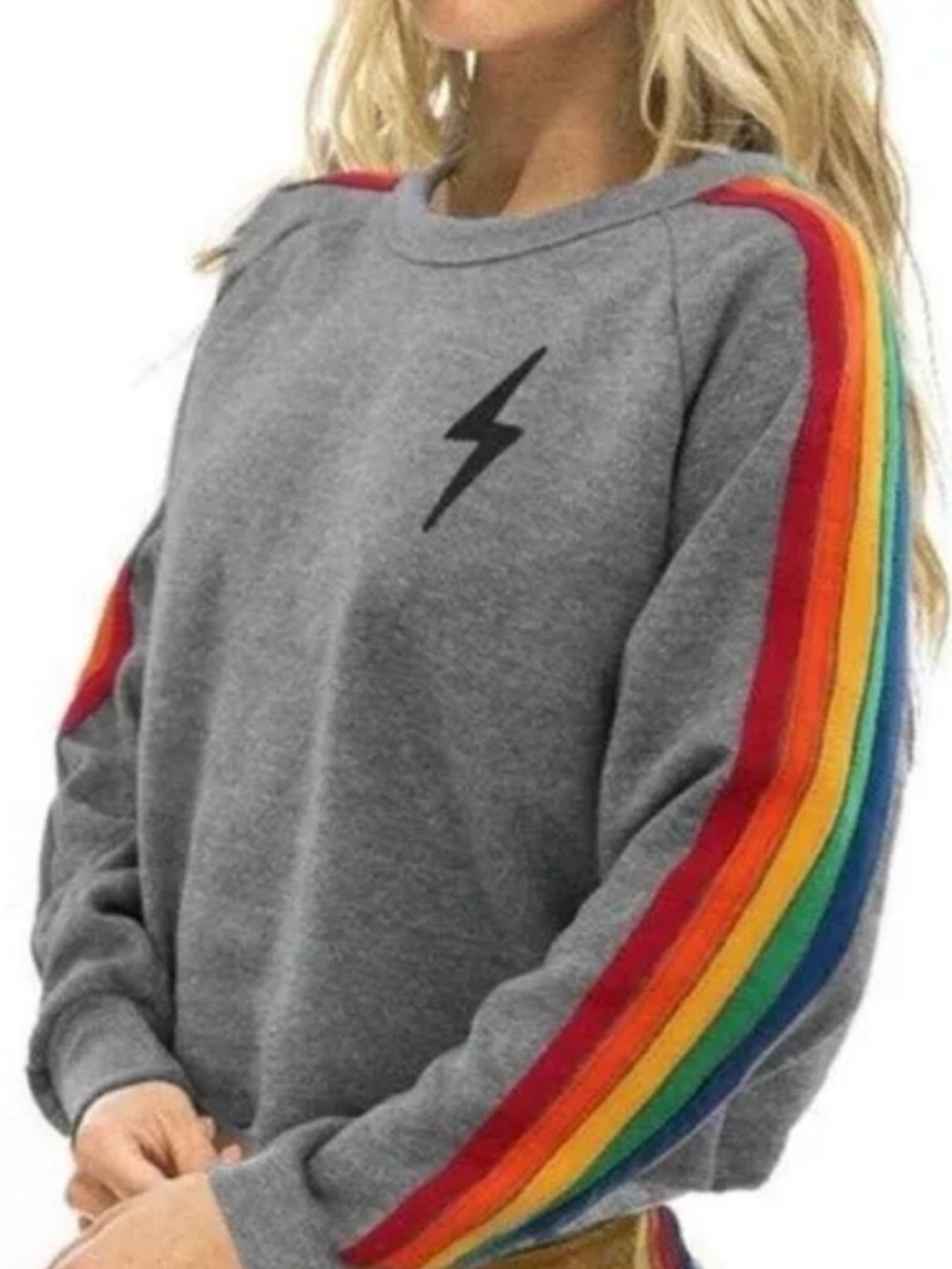 Aviator Nation Bolt Cropped Crewneck Sweatshirt